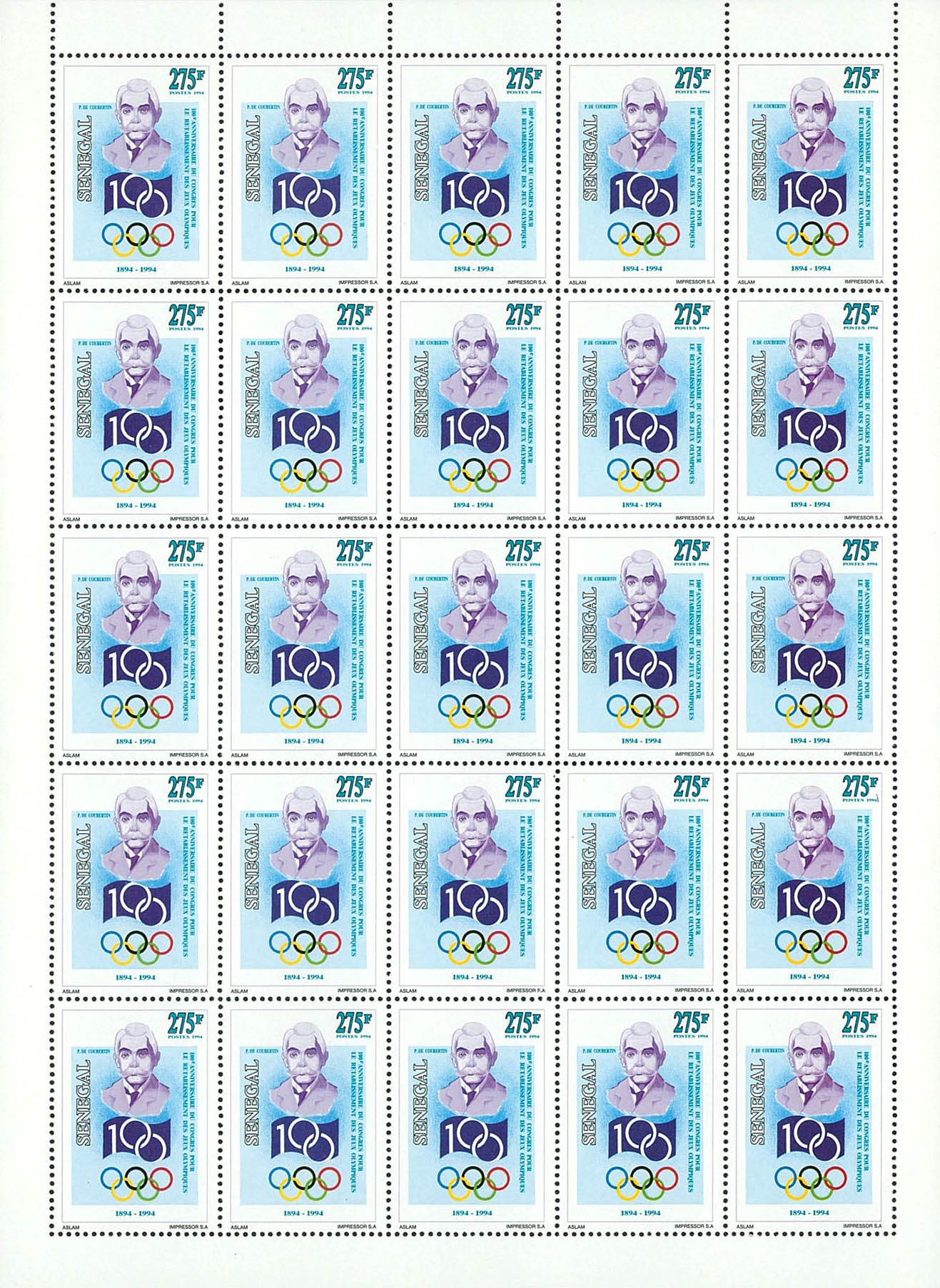 Olympic-100th anniversary of the creation of the IOC- Coubertin