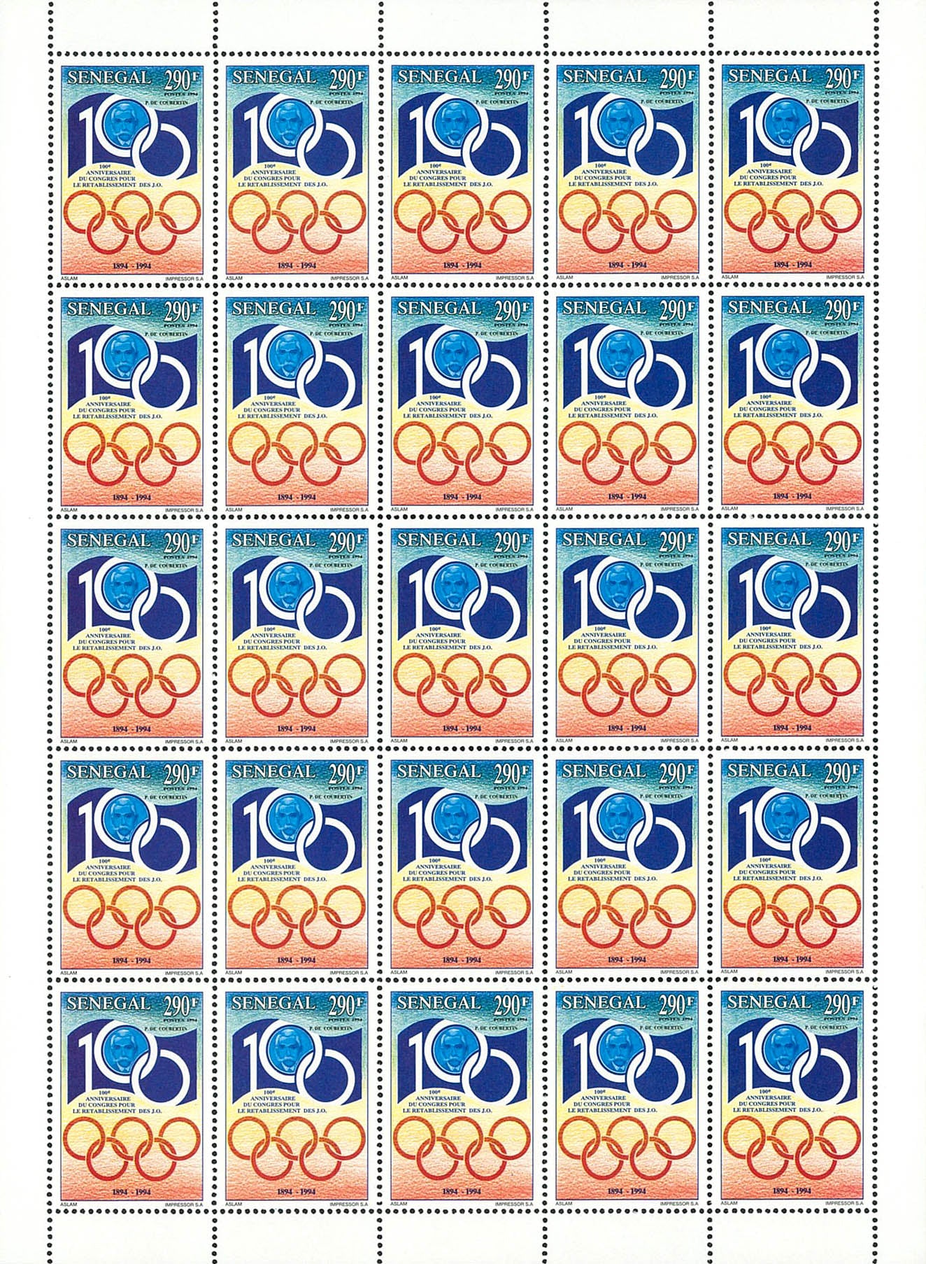 Olympic-100th anniversary of the creation of the IOC- Coubertin