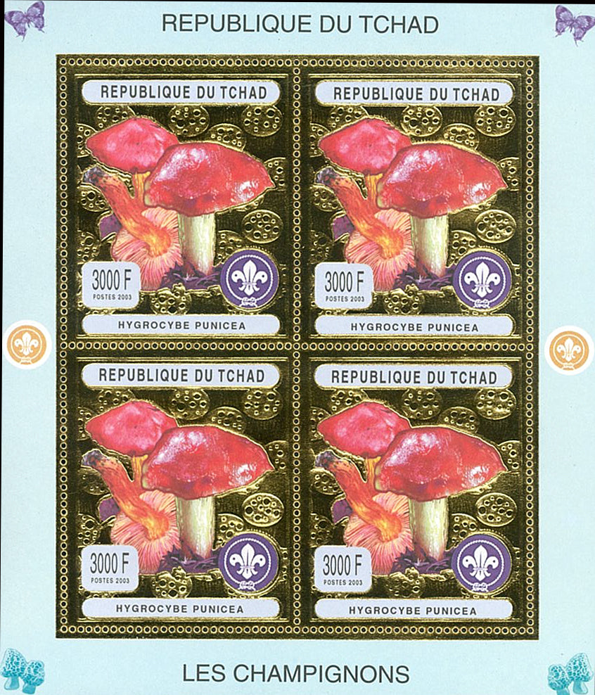 Mushrooms Hygrocybe Punicea - Silver & Gold (2003)