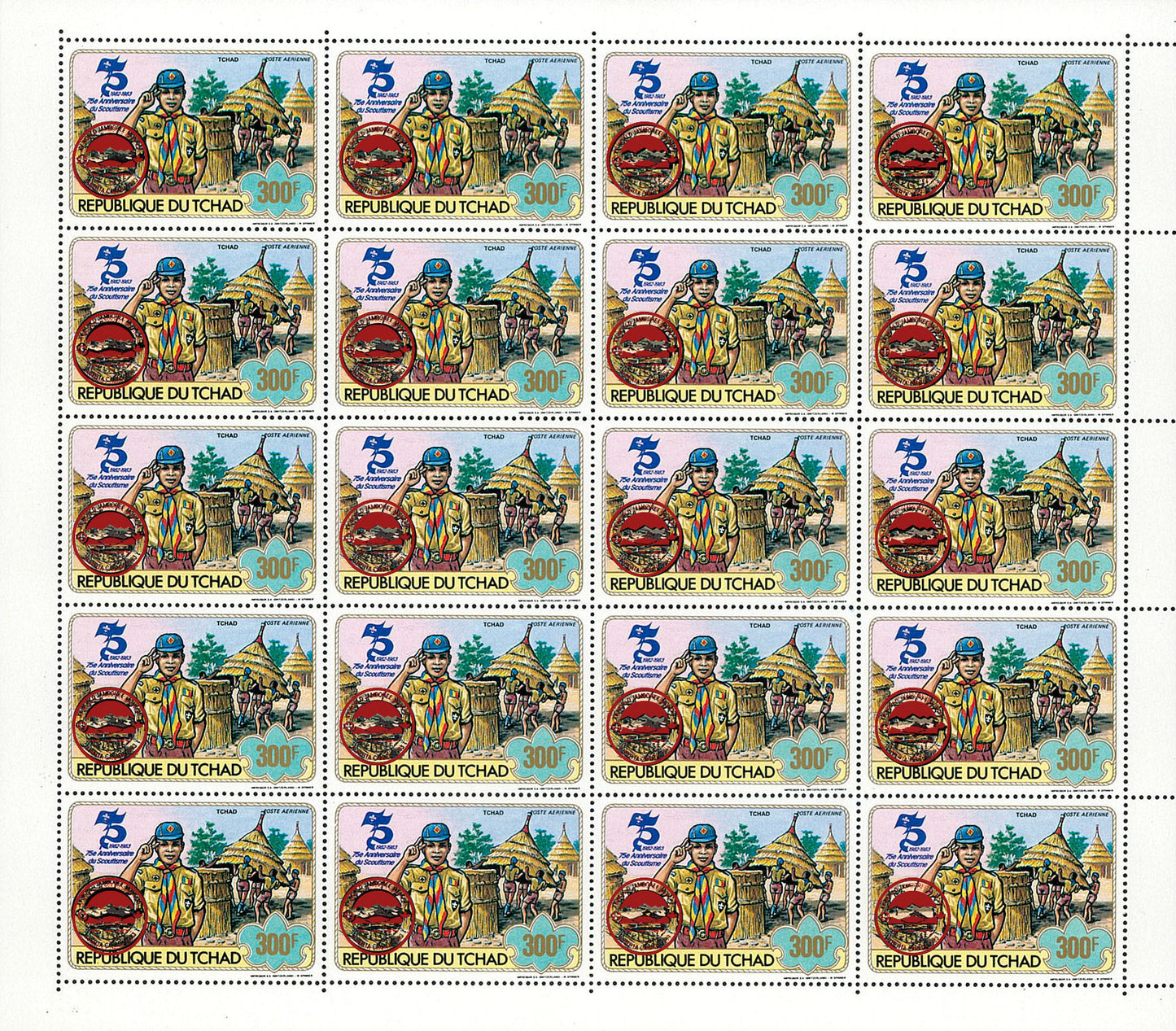 75th anniversary of scouting / Surcharge Red