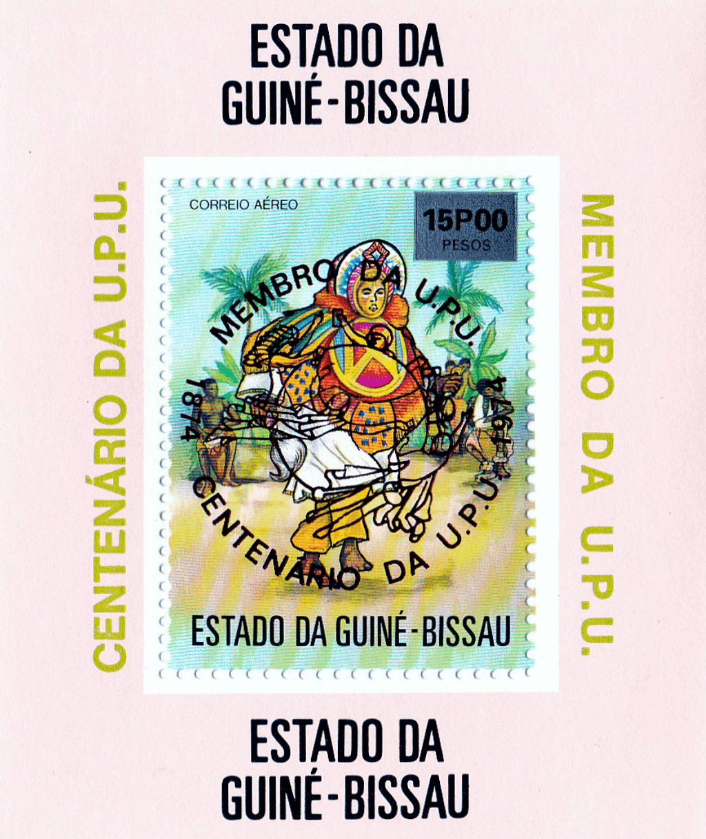 100 ème anniversaire de l'U.P.U., Reception of Guinea-Bissau in the World Postal Union 1874-1974 – Red imprit 1976