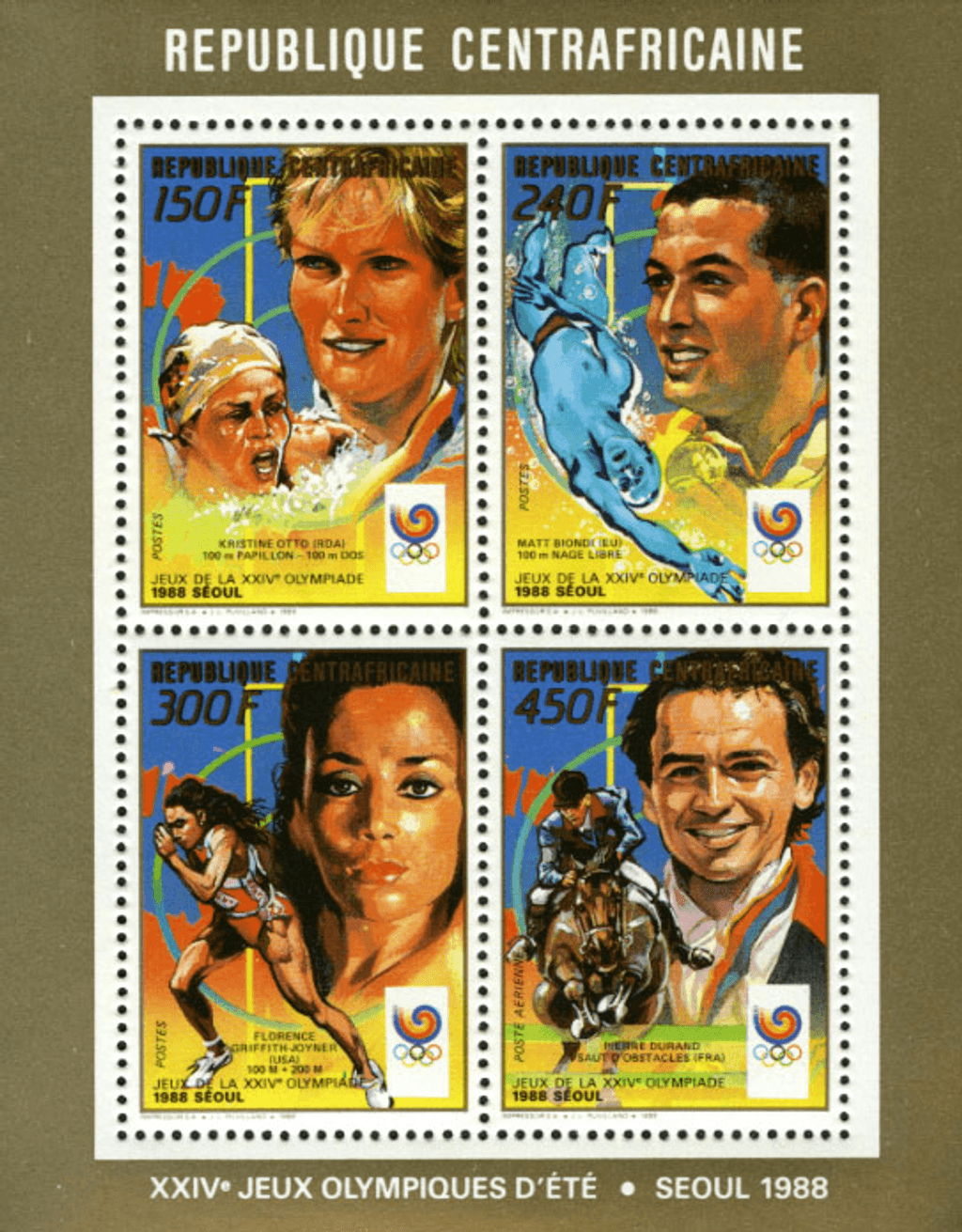 Gold Medalists in the Seoul Summer Olympics Games 1988 (Otto-Biondi-Griffith Joyner-Durand) -1989