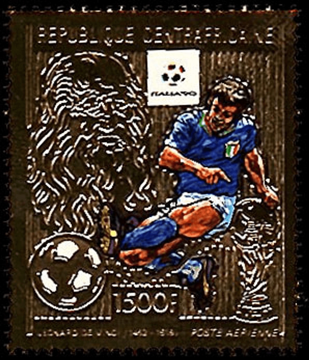 Football world championship 1990 italy GOLD worldartstamps