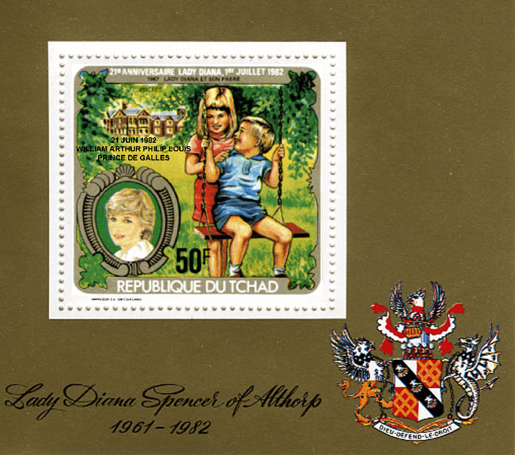 Lady Diana , 20 th anniversary / overprint - William