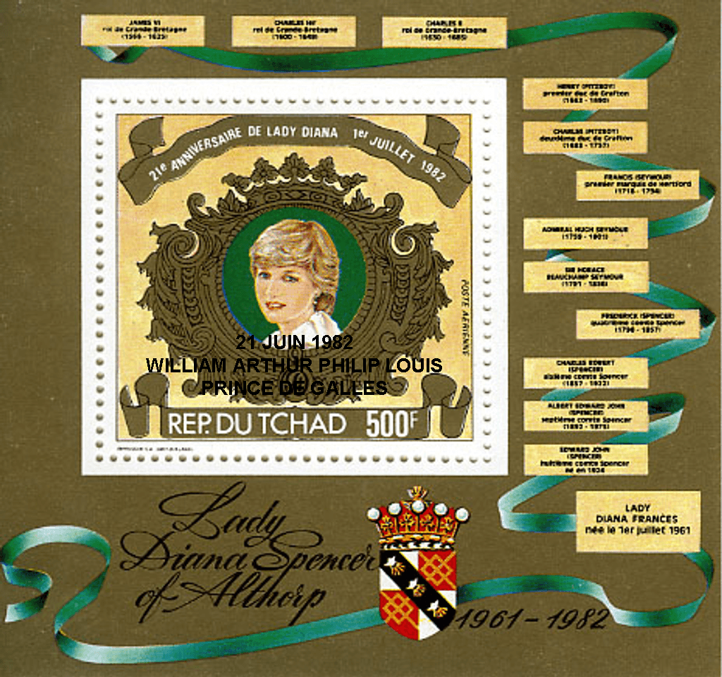 Lady Diana , 20 th anniversary / overprint - William