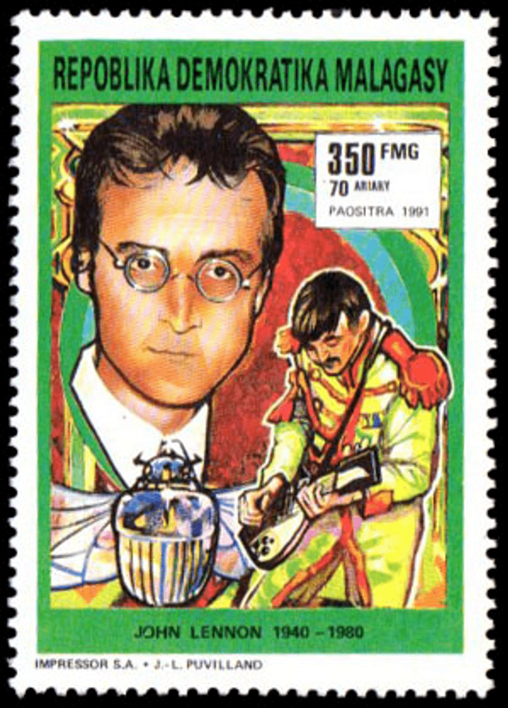 Singer and Actor 1992 (Ryuichi Sakamoto in "Furyo"- John Lennon- Bruce Lee- Sammy Davis Jr- John Wayne in "Rio Bravo"- James Dean in "Rebel Without a Cause")