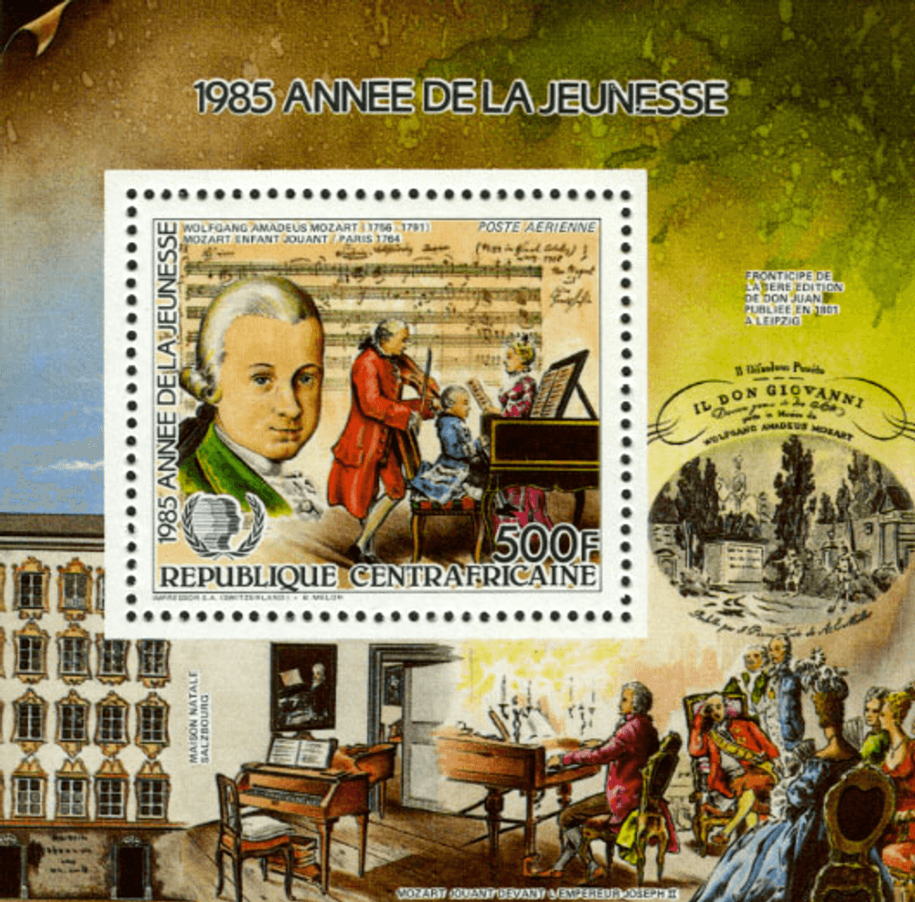 International Year of Youth 1985 (Da Vinci-Bach-Velasquez-Schubert-Goya-Mozart-Picasso)