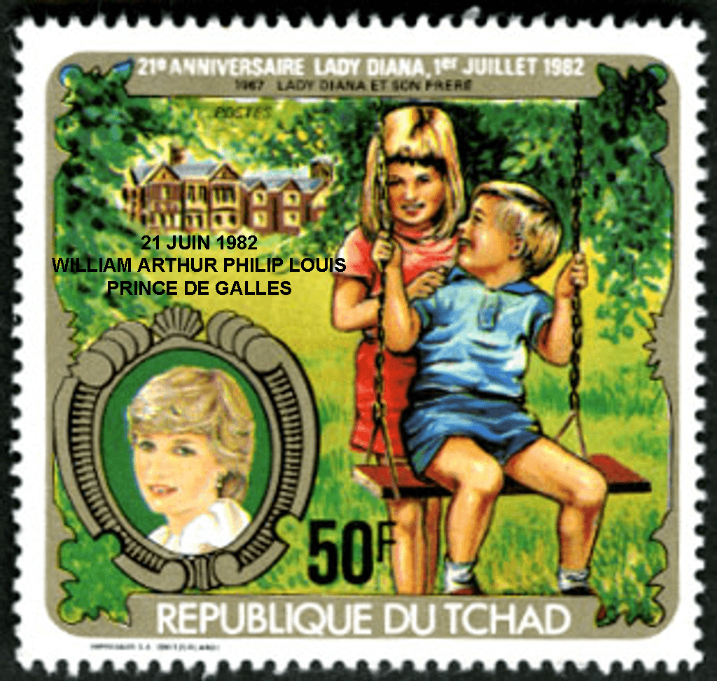 Lady Diana , 20 th anniversary / overprint - William