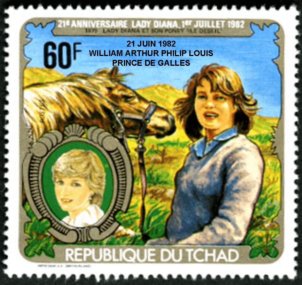 Lady Diana , 20 th anniversary / overprint - William