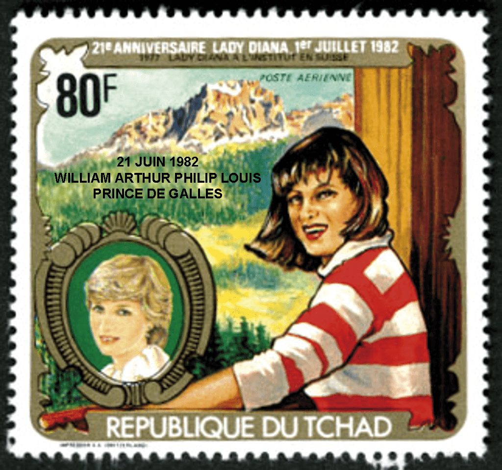 Lady Diana , 20 th anniversary / overprint - William