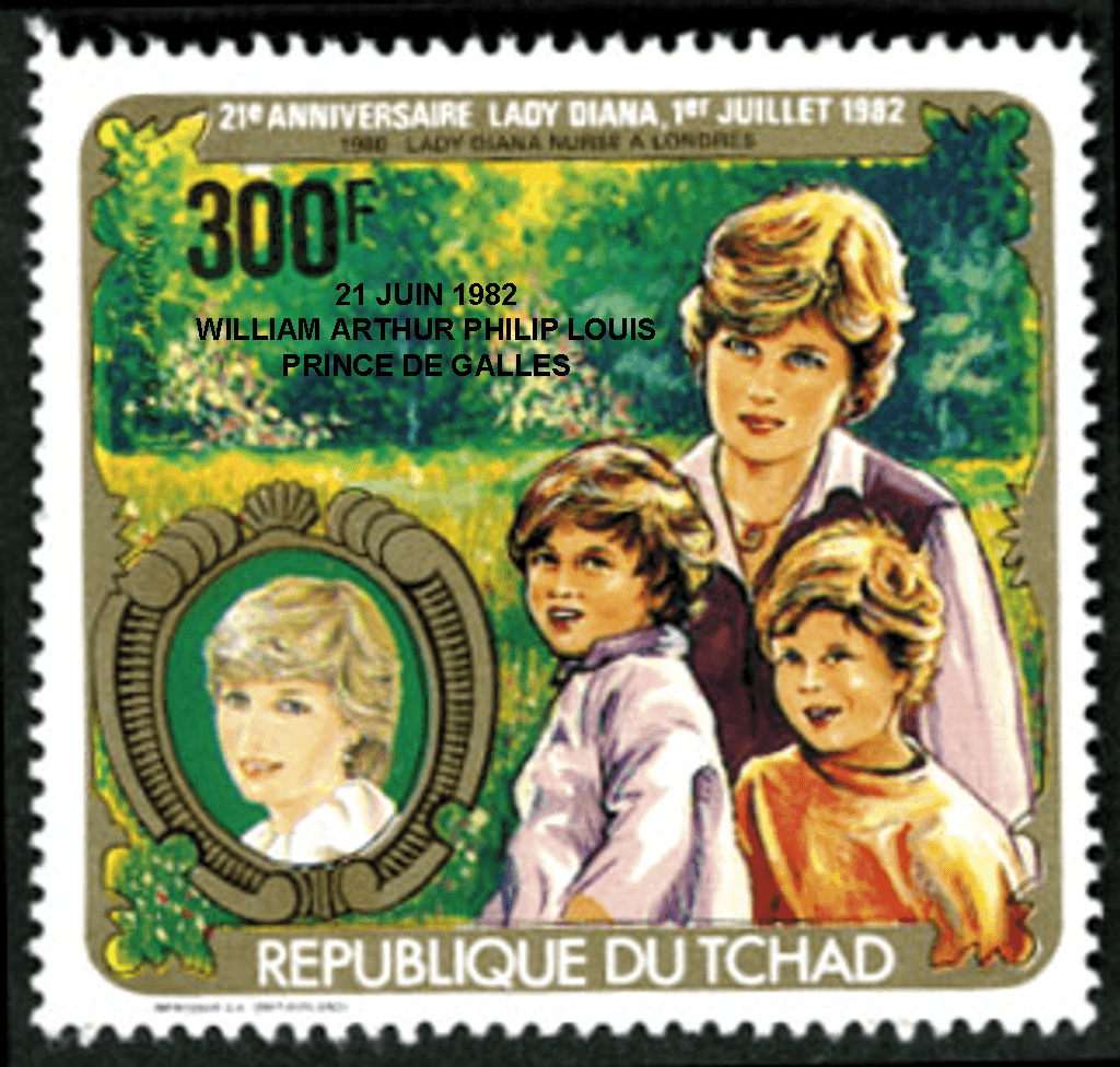 Lady Diana , 20 th anniversary / overprint - William