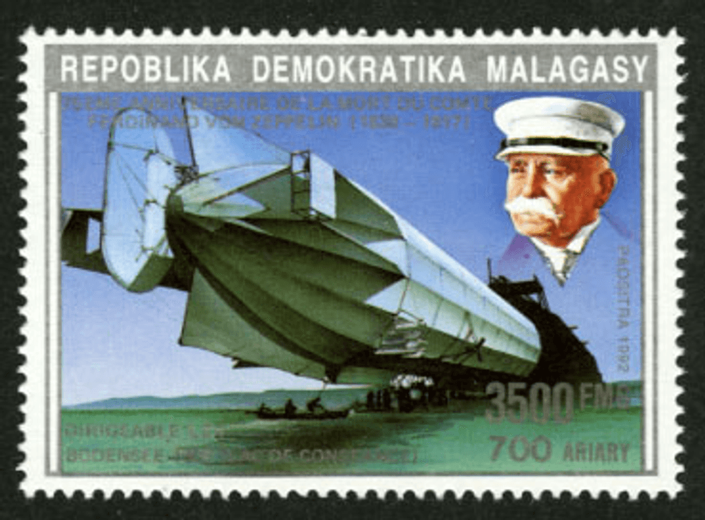 Anniversary and events 1992 (Dunant-De Gaulle-Berlin wall-Adenauer-Zeppelin)