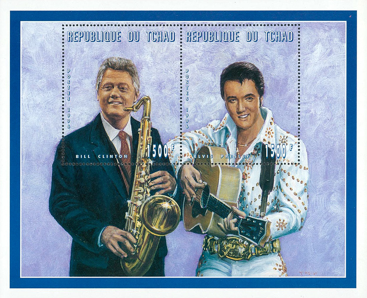 Famous characters - Elvis-Nixon-Clinton 1996