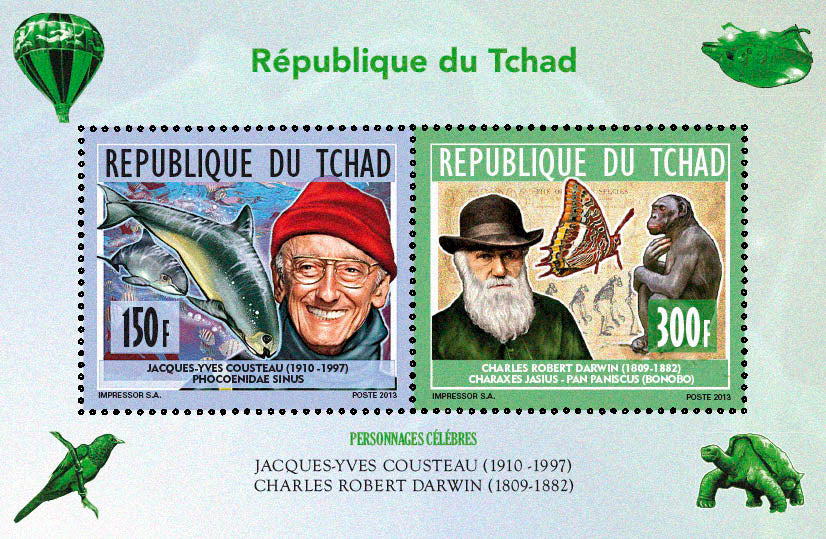 Personalities / Famous Naturalistes - Cousteau & Darwin