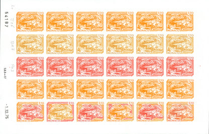 Monaco 1975 Color Proof in sheets Olympic games Montreal 76