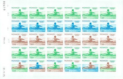 Monaco 1975 Color Proof in sheets Olympic games Montreal 76