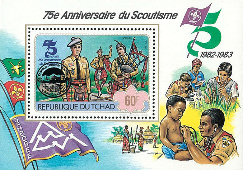 75th anniversary of scouting / Surcharge Red