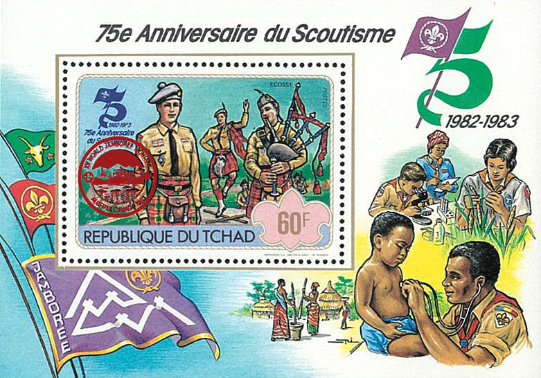 75th anniversary of scouting / Surcharge Red