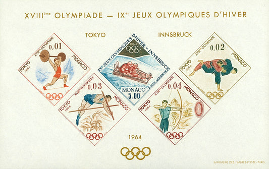 Monaco Bloc special 1964 Olympic Games Tokyo / Innsbruck 1964