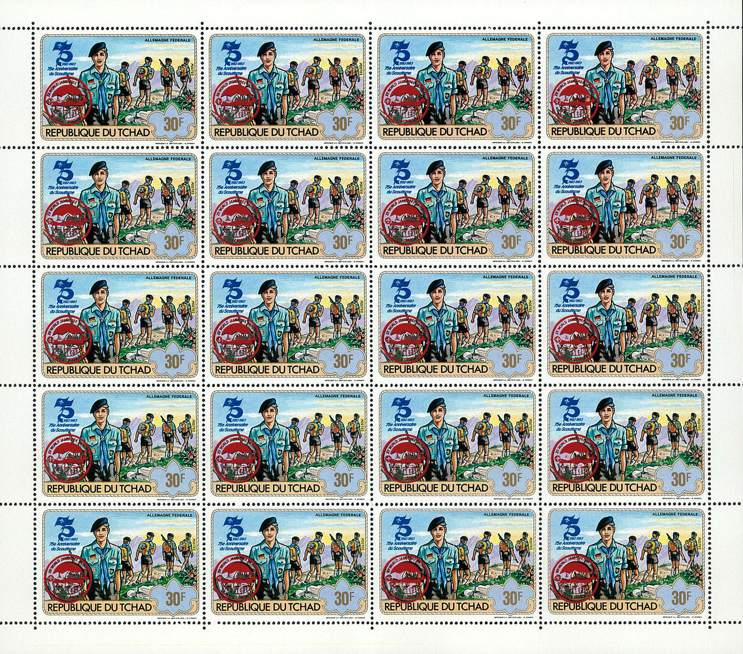 75th anniversary of scouting / Surcharge Red