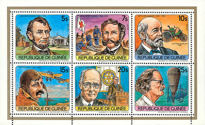 Famous characters : Lincoln/Dunant/Daimler/Blériot/P.Harris/Piccard