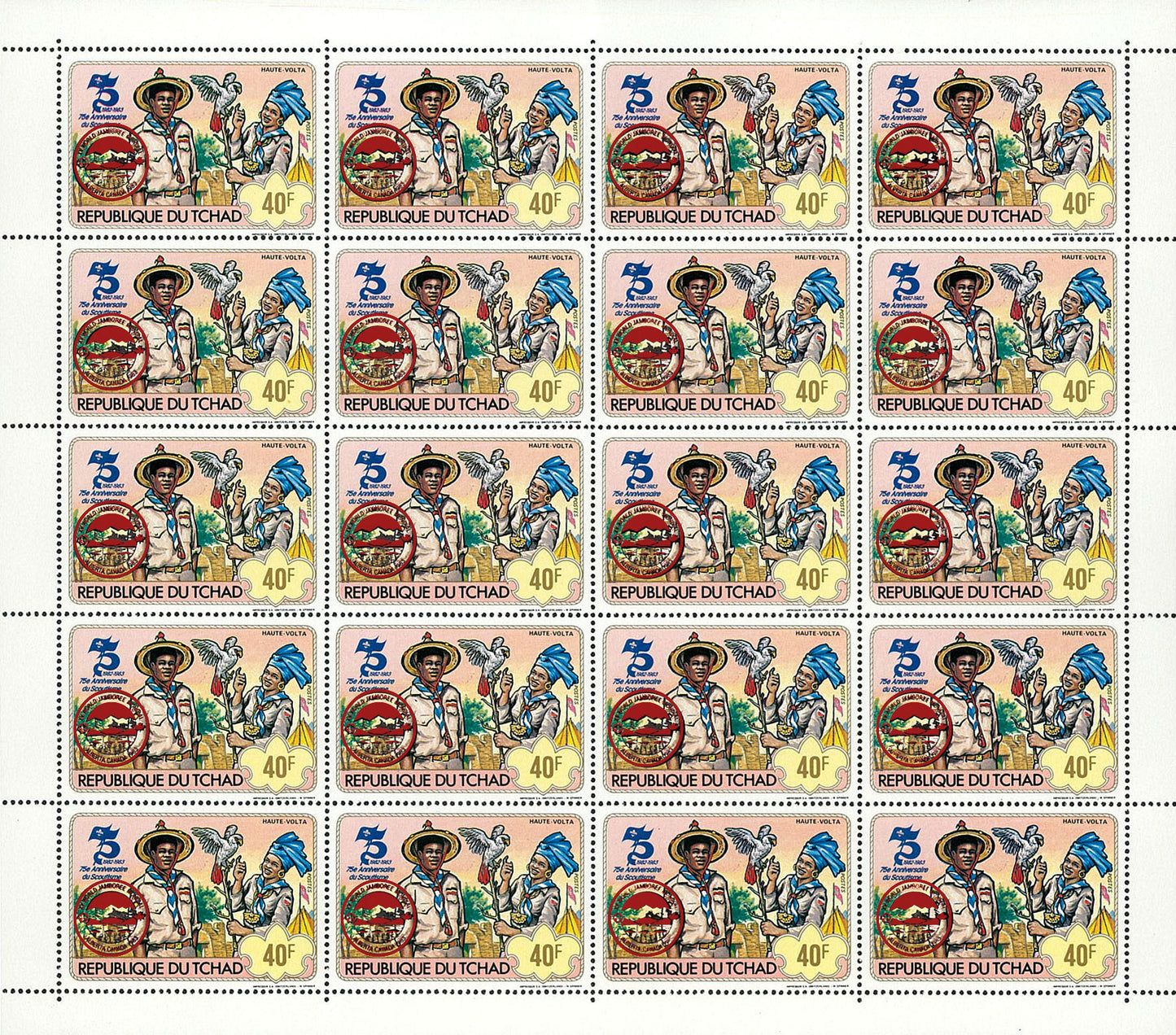 75th anniversary of scouting / Surcharge Red