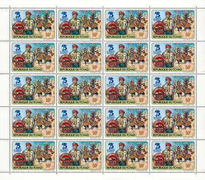 75th anniversary of scouting / Surcharge Red