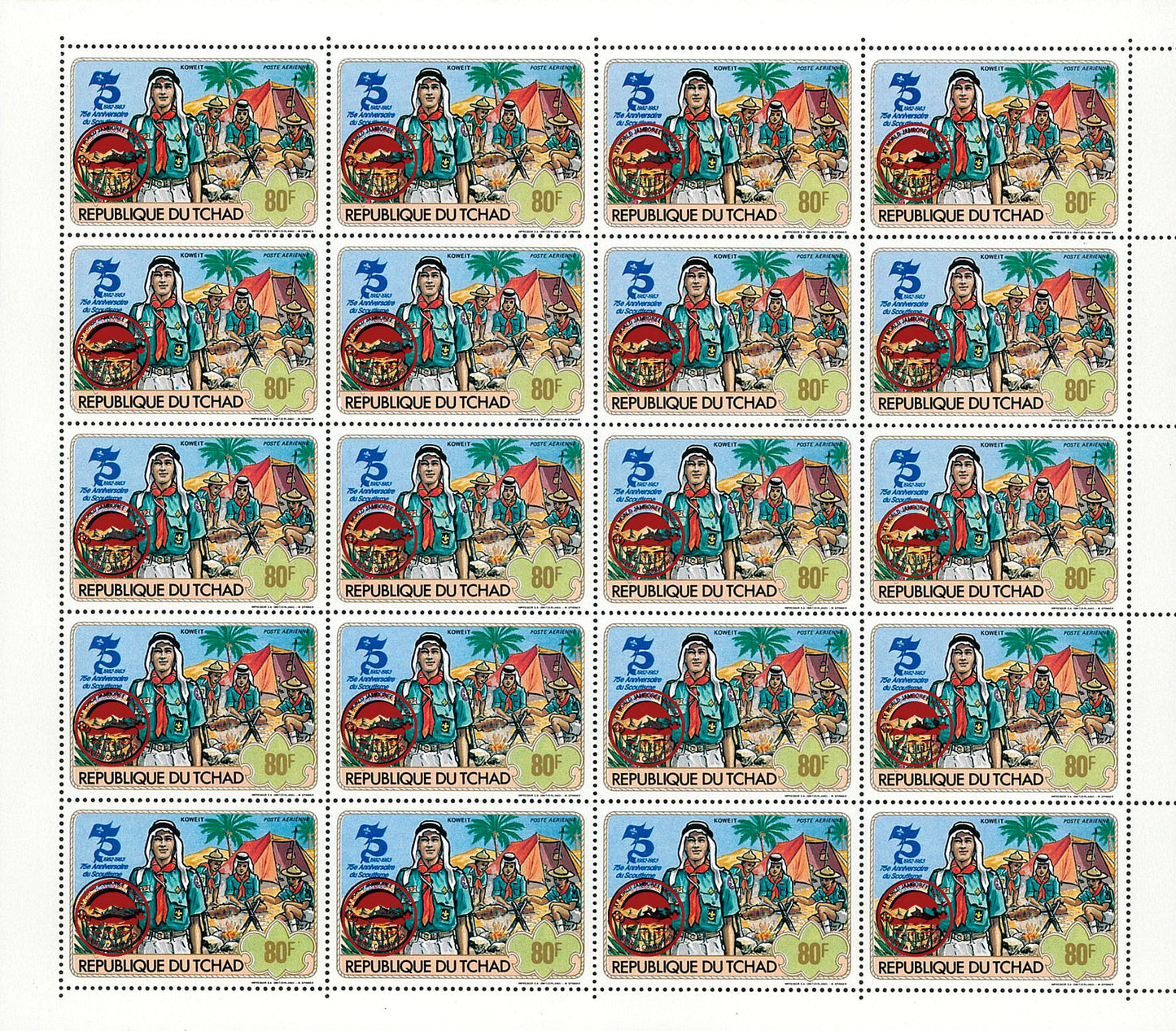 75th anniversary of scouting / Surcharge Red