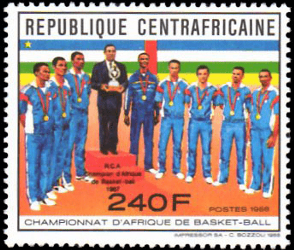 Win the basketball-african championship 1987 through the central african republic   1989