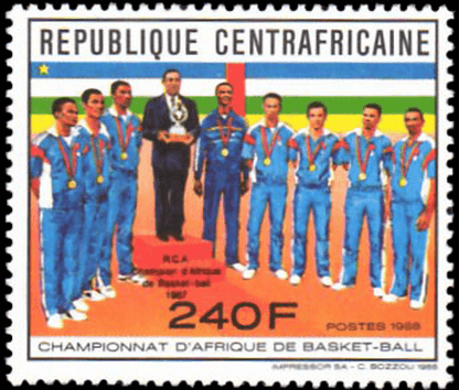 Win the basketball-african championship 1987 through the central african republic   1989