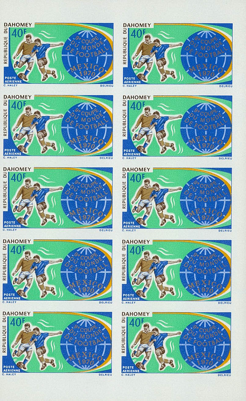 Dahomey Football worldcup Mexico 1970 Sheets Imperforate MNH