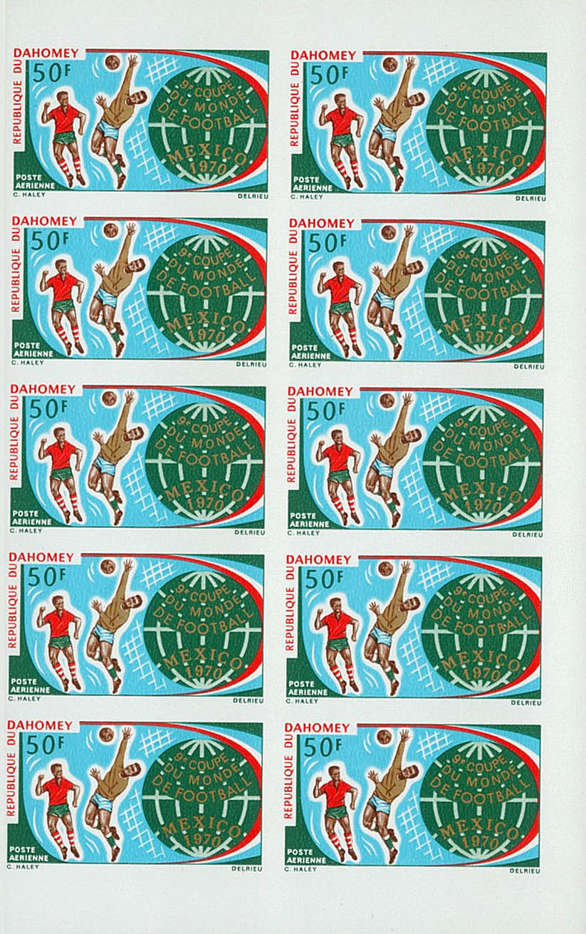 Dahomey Football worldcup Mexico 1970 Sheets Imperforate MNH