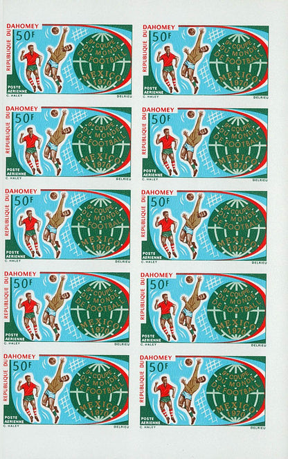 Dahomey Football worldcup Mexico 1970 Sheets Imperforate MNH