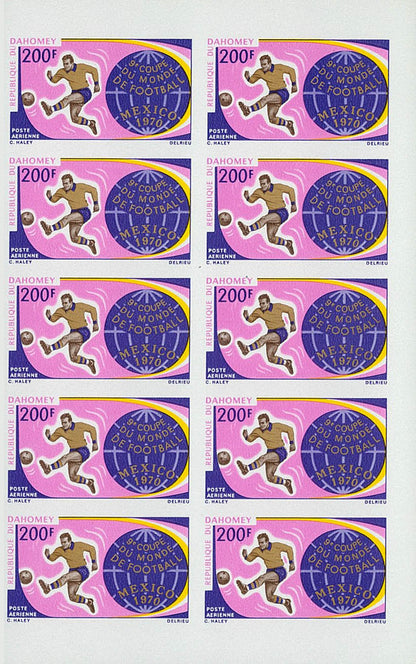 Dahomey Football worldcup Mexico 1970 Sheets Imperforate MNH