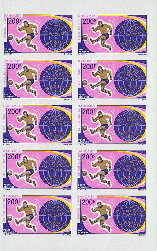 Dahomey Football worldcup Mexico 1970 Sheets Imperforate MNH