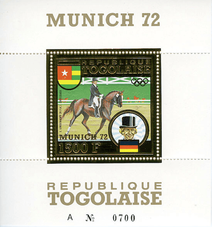 TOGO 1973 J.O Munich 1972 Gold stamps and deluxe sheet