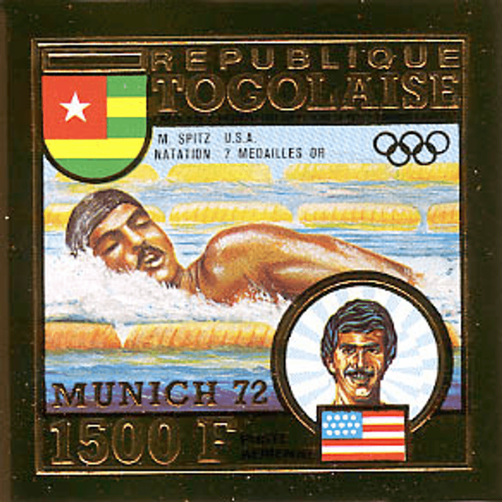 TOGO 1973 J.O Munich 1972 imperforate gold stamps and deluxe sheets