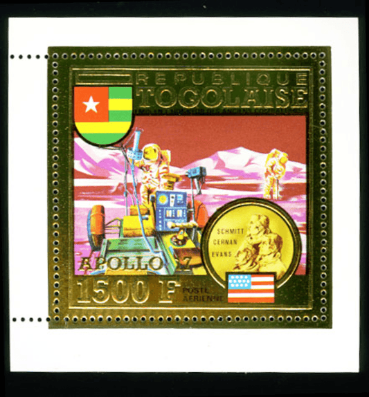 TOGO 1973 conquest of space gold stamp and deluxe sheet
