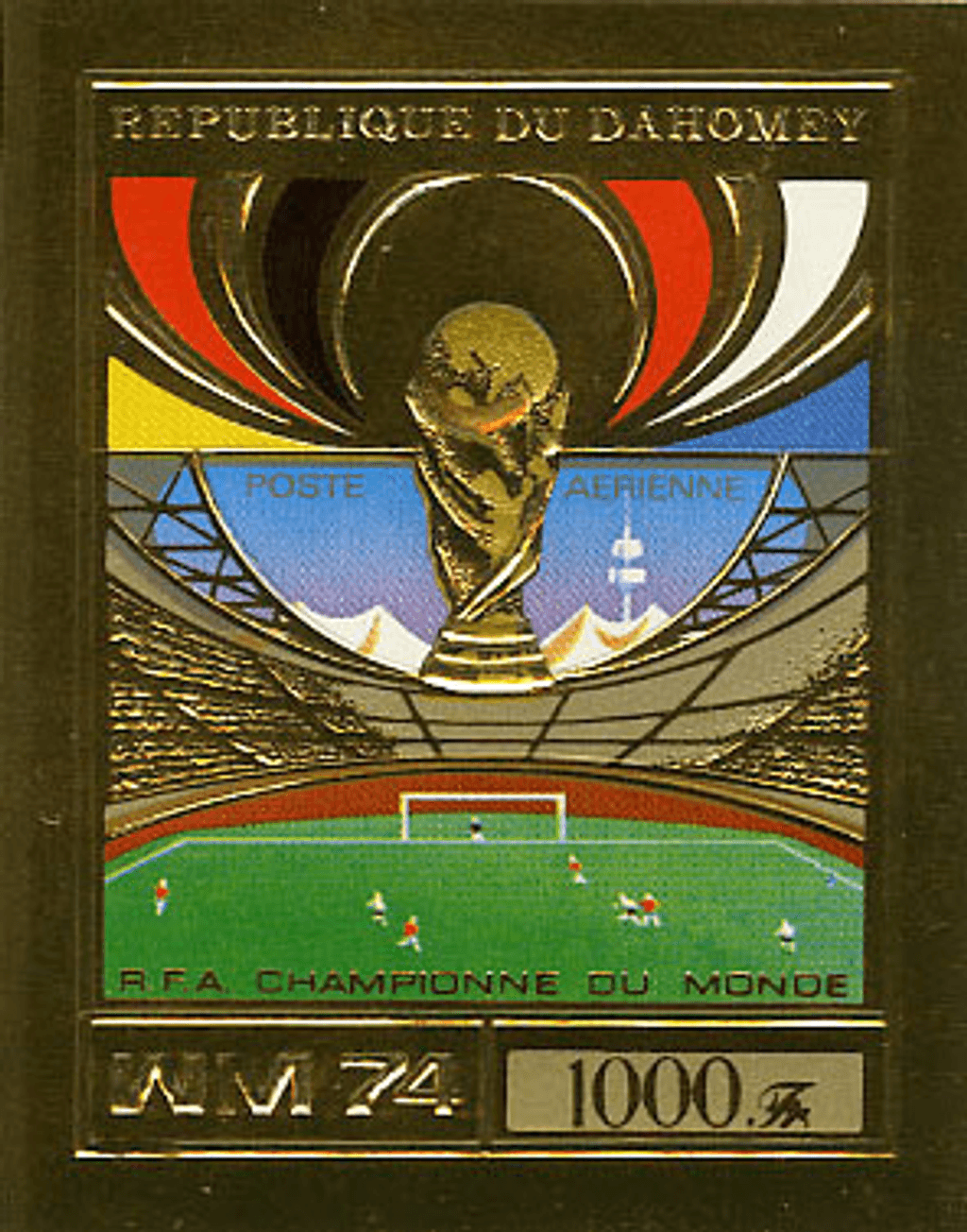 Dahomey Munich world cup football gold imperf. and perf.