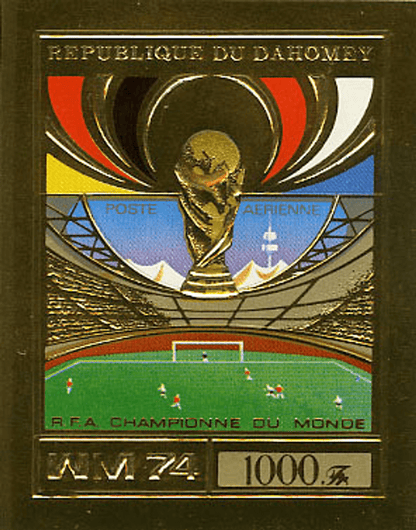 Dahomey Munich world cup football gold imperf. and perf.