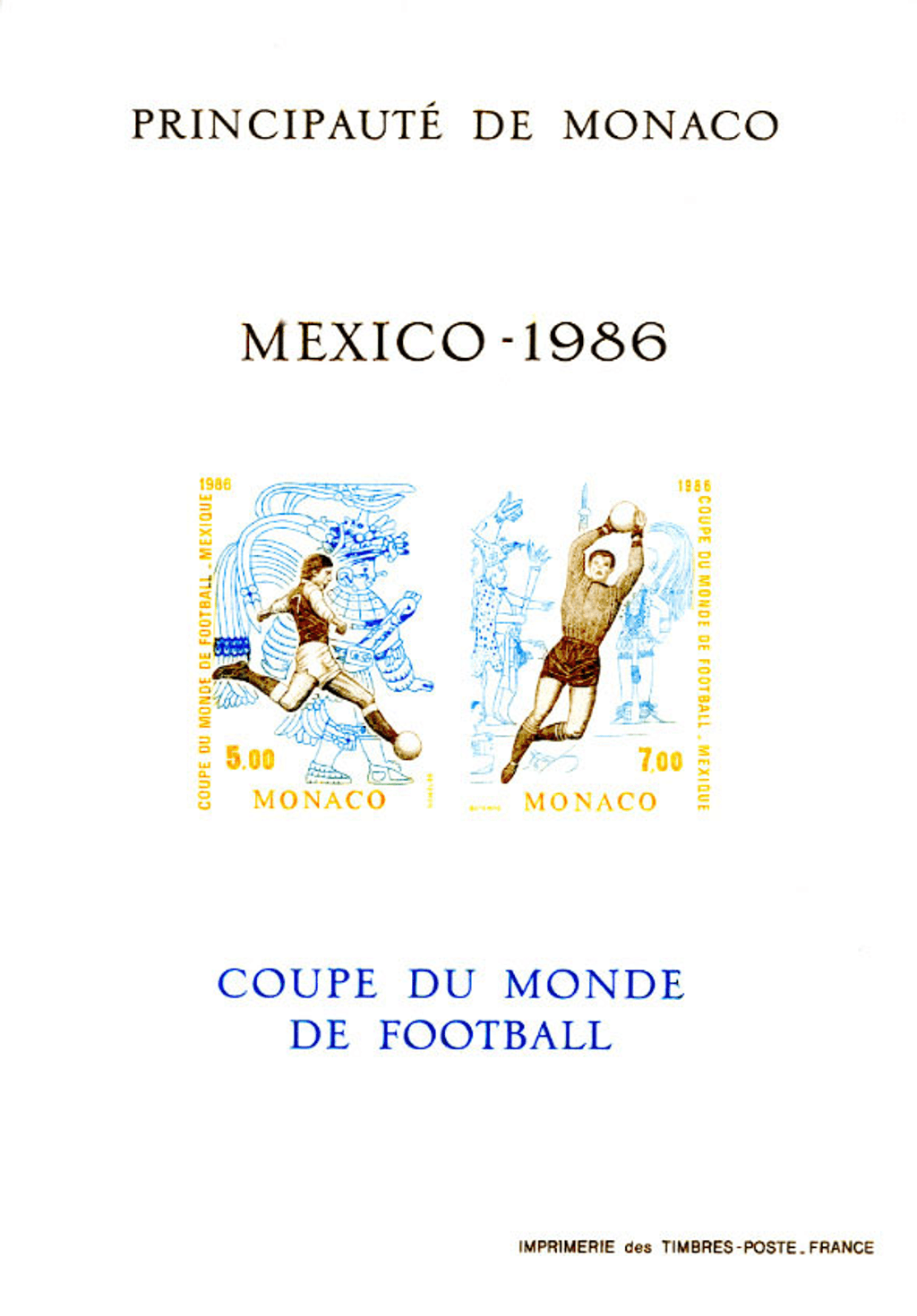 MONACO 1986 football world cup Mexico color proof