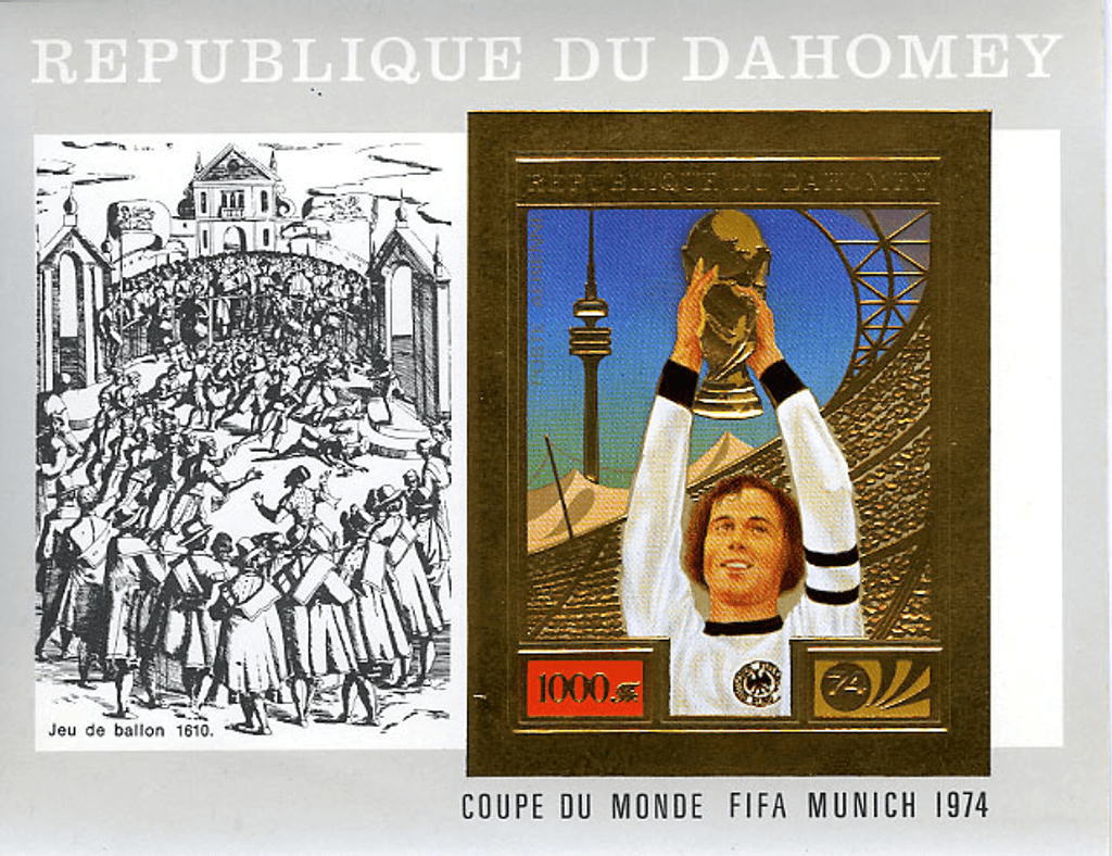Dahomey Munich world cup football gold imperf. and perf.