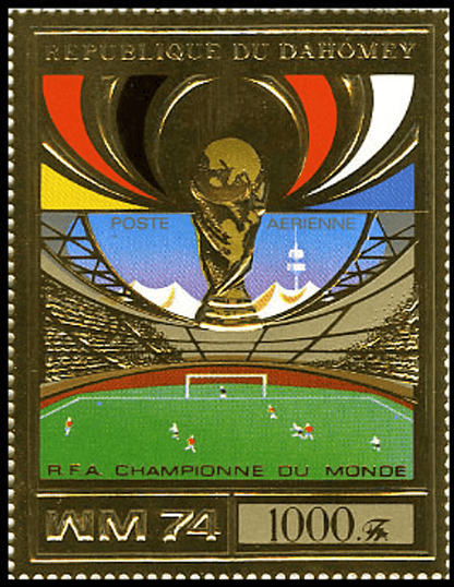 Dahomey Munich world cup football gold imperf. and perf.