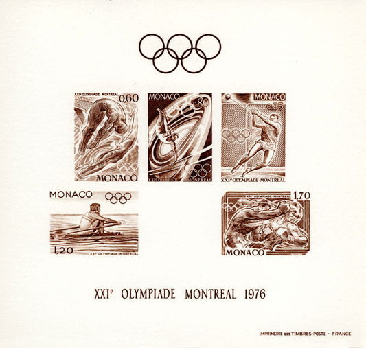 MONACO 1976  J.O Montreal deluxe sheet brown