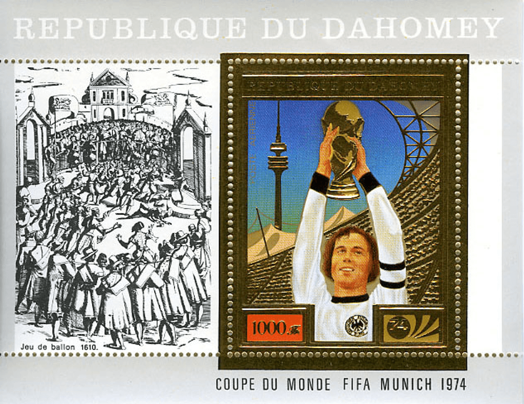 Dahomey Munich world cup football gold imperf. and perf.