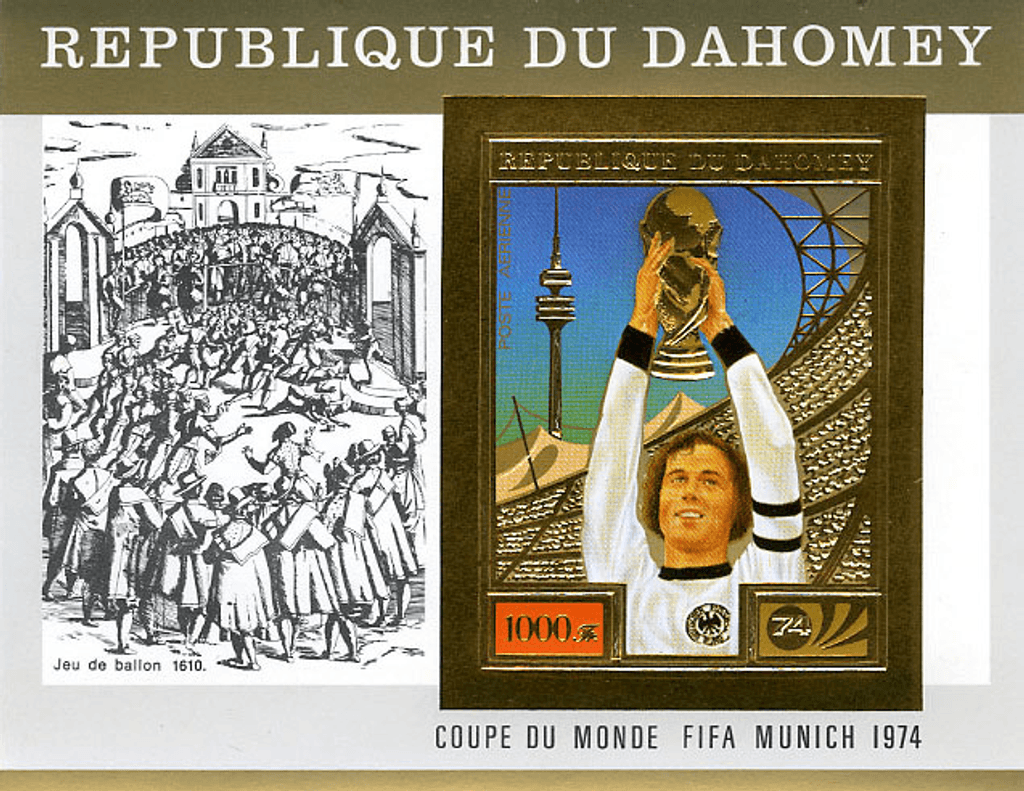 Dahomey Munich world cup football gold imperf. and perf.