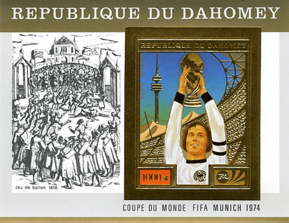 Dahomey Munich world cup football gold imperf. and perf.