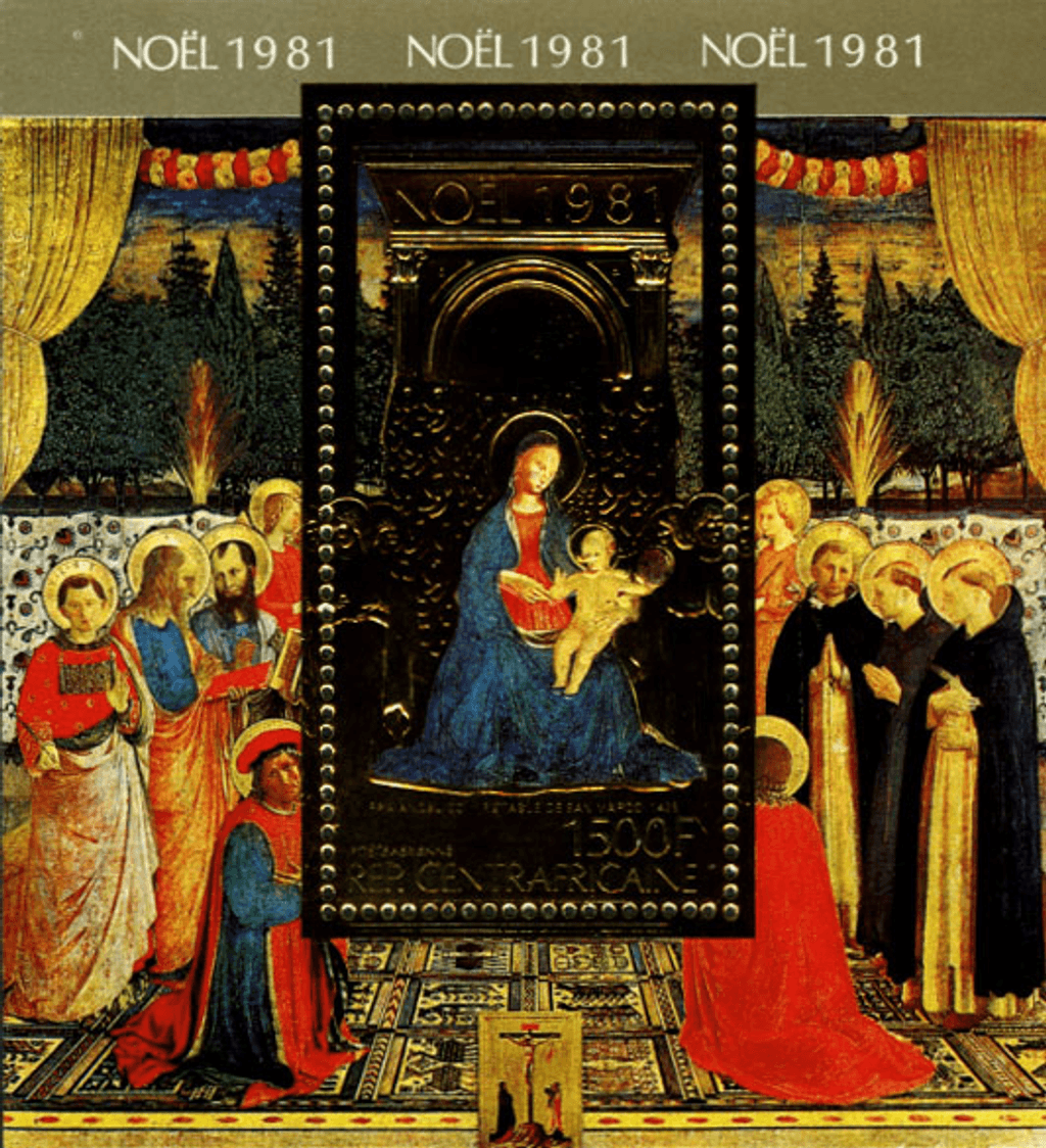 Christmas Religious Paintings 1981 GOLD