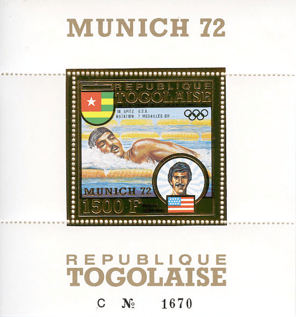 TOGO 1973 J.O Munich 1972 Gold stamps and deluxe sheet